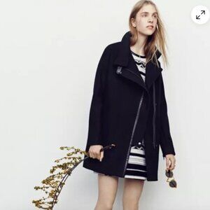 Madewell City Grid Cocoon Warm Coat Black